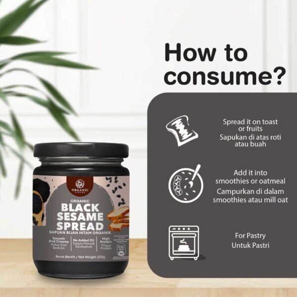 Ab71b5cc8978d4eae9676170623ed95a9V.jpg Organic 220g Premium Quality Sweet & Buttery Black Sesame Spread All Natural Ingredients Jam in Bottle
