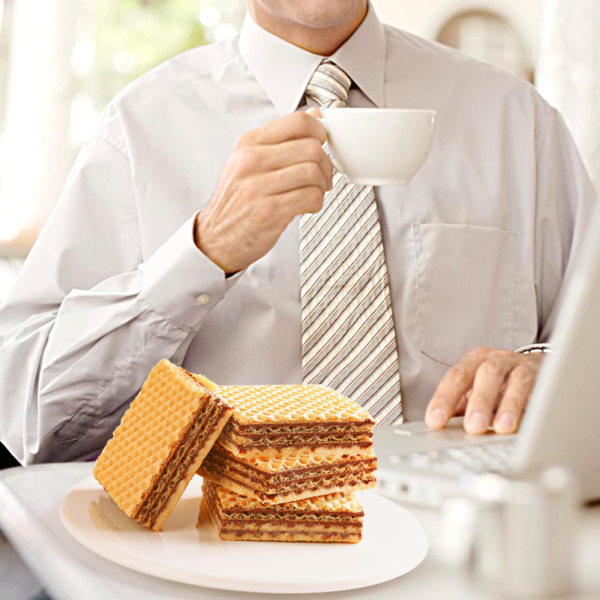 Wholesale Best Dessert Crispy Cocoa Malt Flavor 7 Thick Cut Wafer Biscuits Cookies for Afternoon Tea Baked Goods Bulk Boxes Bags