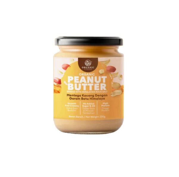 S8e642141cc1241aaaf2b2ae266492d68c.jpg Organic Fields Organic Peanut Butter Spread (220g) in Bottle Malaysia Made with Himalayan Rock Salt Low Sodium & High Protein